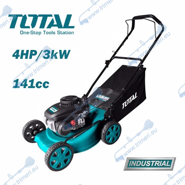 Косачка бензинова колесна 4 к.с., 460мм, 60л., 25-75 мм, 4-тактова, TOTAL TGT141181 Industrial