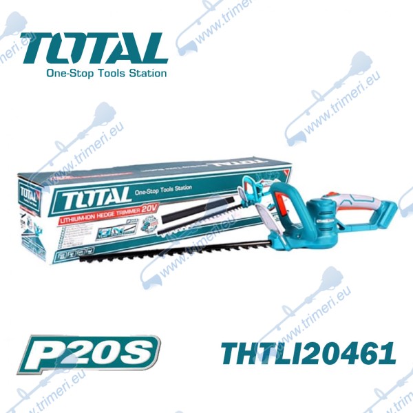Храсторез акумулаторен, 20V, 2Ah, Li-ion, 45 см, TOTAL THTLI20461