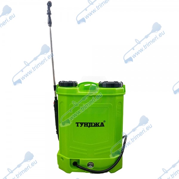 Акумулаторна пръскачка ТУНДЖА 16 л, 12V / 8Ah, 5.5 bar - с 4 дюзи и телескопичен удължител