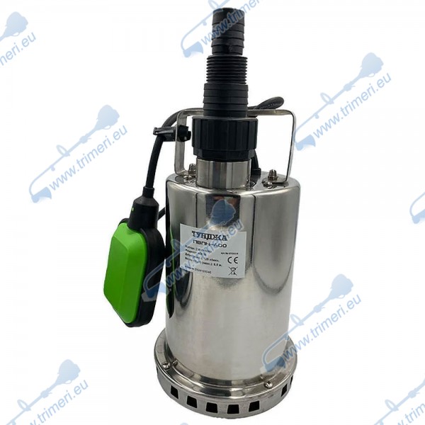Потопяема помпа за чиста и мръсна вода ТУНДЖА ПВПН-400 400W, 1", 6.5 м напор, 125 л/мин - с поплавък