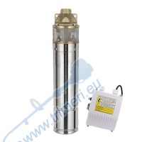 Сондажна помпа за вода турбинна ТУНДЖА ПВСТ-1100 1100W, 1", 90 м напор, 50 л/мин - с контролно табло