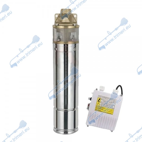 Сондажна помпа за вода турбинна ТУНДЖА ПВСТ-1100 1100W, 1", 90 м напор, 50 л/мин - с контролно табло