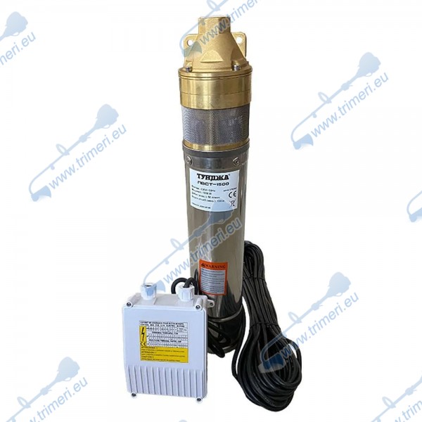 Сондажна помпа за вода турбинна ТУНДЖА ПВСТ-1500 1500W, 1", 120 м напор, 50 л/мин - с контролно табло