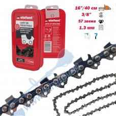 Верига за резачка 40 см / 16", 3/8" стъпка, 1.3 мм, Elefant, 57 звена - прав зъб