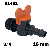 Редуциращо кранче за маркуч за капково напояване 16 мм x 3/4", (01481)