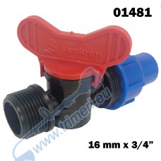 Редуциращо кранче за маркуч за капково напояване 16 мм x 3/4", (01483)