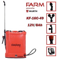 Акумулаторна пръскачка 16 л, FARM KF-16C-49 By Wurth, 12V, 8Ah, 5.5 bar