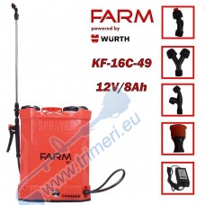 Акумулаторна пръскачка 16 л, FARM KF-16C-49 By Wurth, 12V, 8Ah, 5.5 bar
